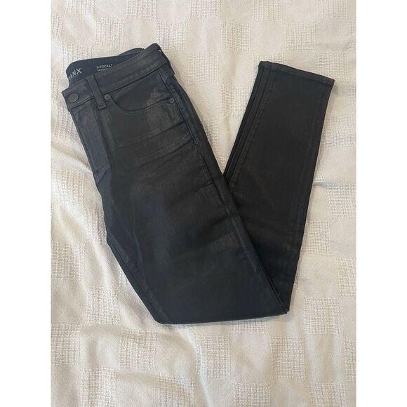 SPANX Denim - Spanx | Women's 5 Pocket  Shiny Black‎ Skinny Jeans | sz 28